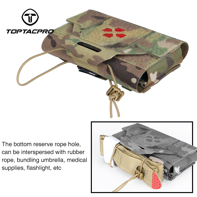 TOPTACPRO Tactical Micro Medical Pouch Tourniquet Holder Survival Molle First Aid Kits Quick Release 8519