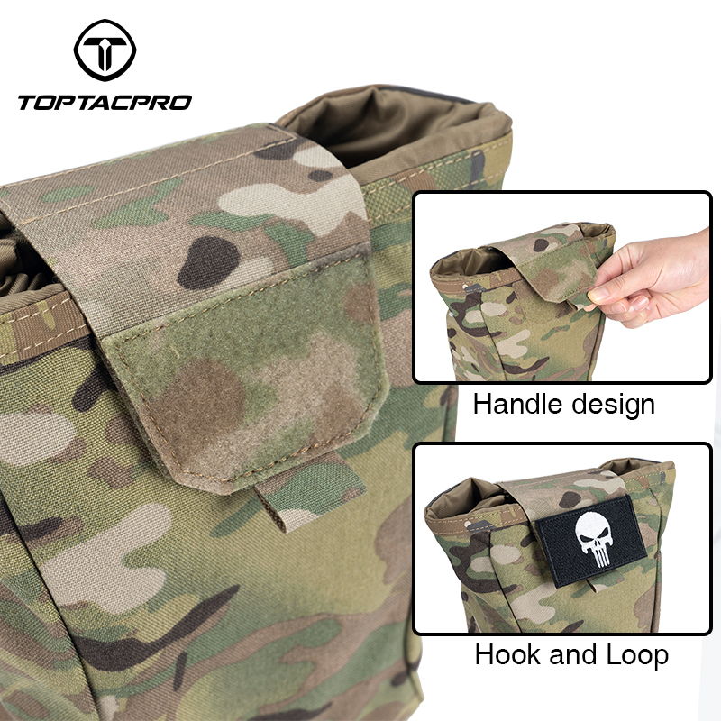 TOPTACPRO Tactical MOLLE Dump Pouch Drawstring Foldable Magazine Organizer 8520