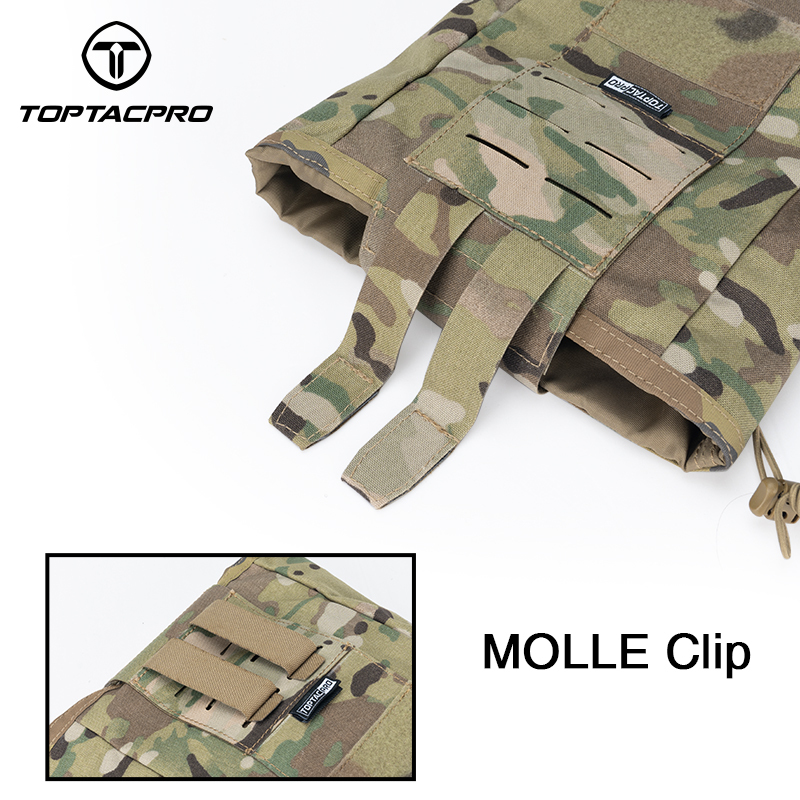 TOPTACPRO Tactical MOLLE Dump Pouch Drawstring Foldable Magazine Organizer 8520