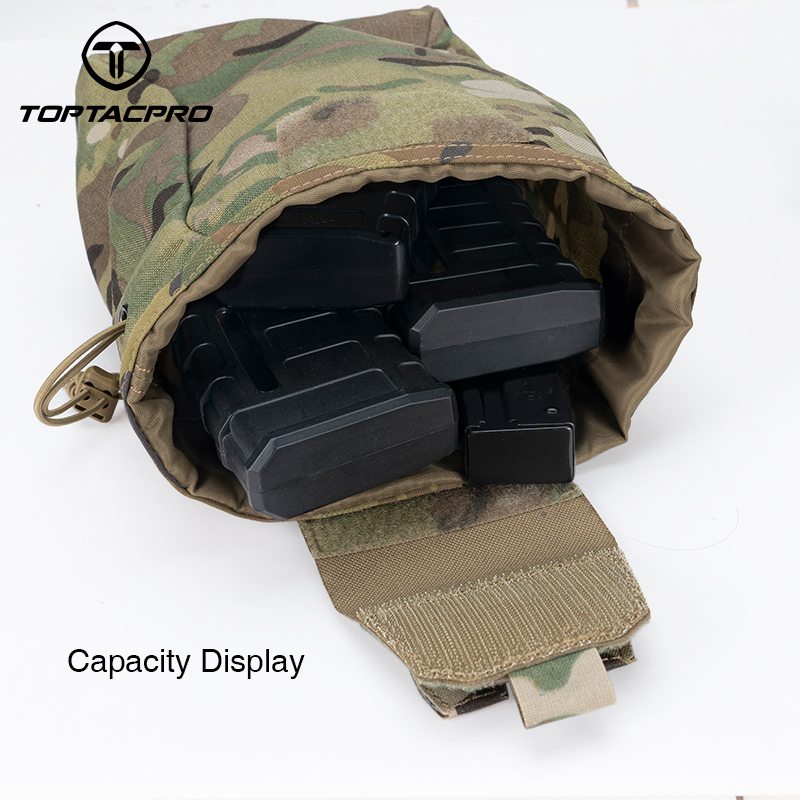 TOPTACPRO Tactical MOLLE Dump Pouch Drawstring Foldable Magazine Organizer 8520