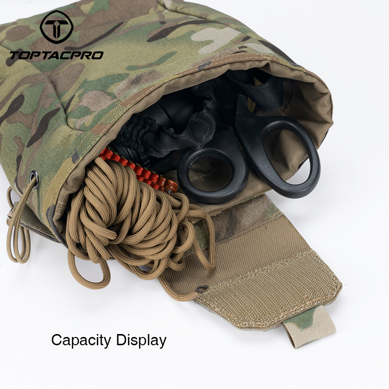 TOPTACPRO Tactical MOLLE Dump Pouch Drawstring Foldable Magazine Organizer 8520