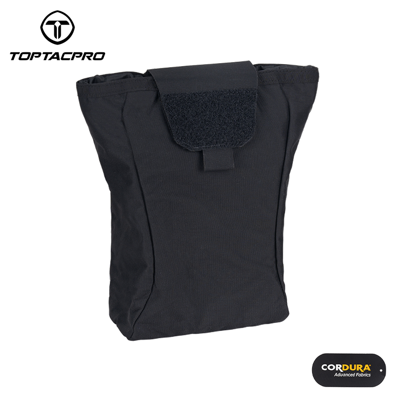 TOPTACPRO Tactical MOLLE Dump Pouch Drawstring Foldable Magazine Organizer Military Utility Pouch for Tactical Belt Mounted 500D Cordura Nylon 8520-IDOGEAR INDUSTRIAL
