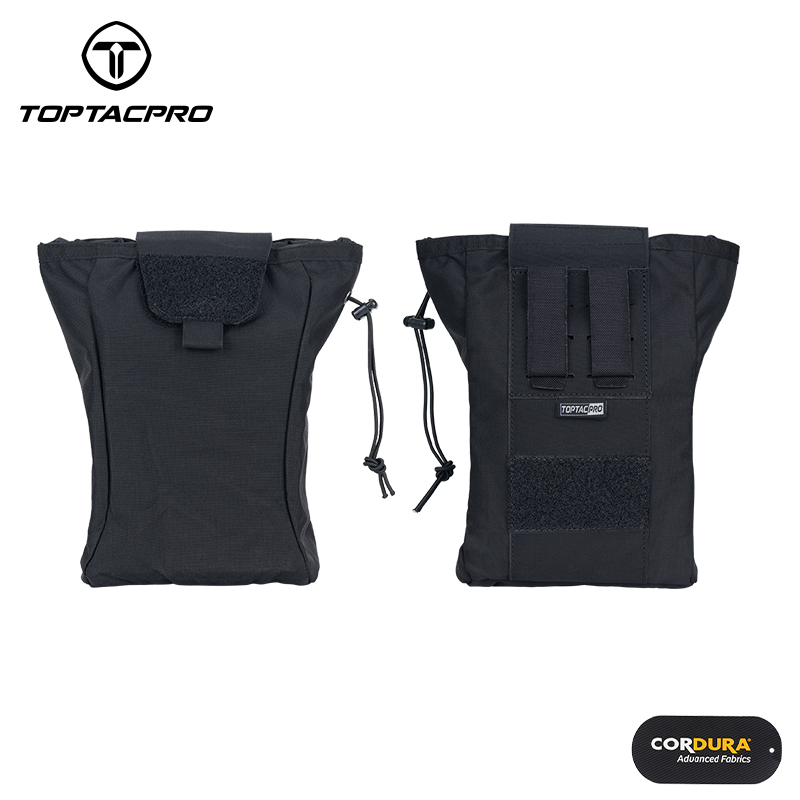 TOPTACPRO Tactical MOLLE Dump Pouch Drawstring Foldable Magazine Organizer Military Utility Pouch for Tactical Belt Mounted 500D Cordura Nylon 8520-IDOGEAR INDUSTRIAL