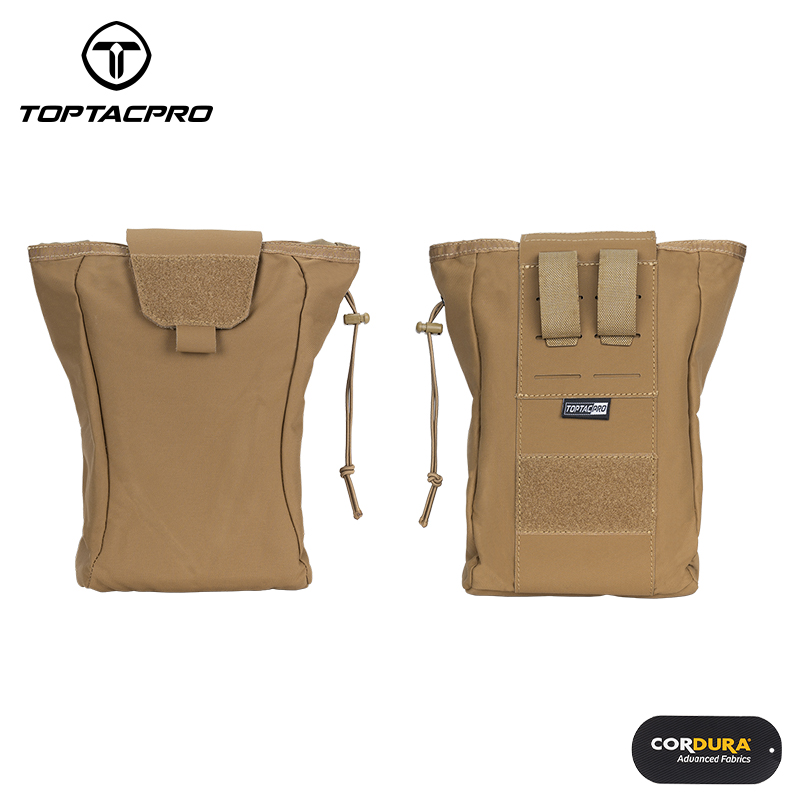 TOPTACPRO Tactical MOLLE Dump Pouch Drawstring Foldable Magazine Organizer Military Utility Pouch for Tactical Belt Mounted 500D Cordura Nylon 8520-IDOGEAR INDUSTRIAL