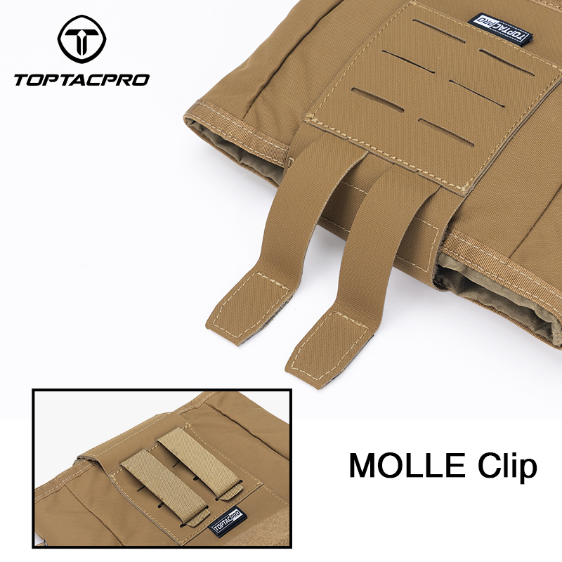 TOPTACPRO Tactical MOLLE Dump Pouch Drawstring Foldable Magazine Organizer Military Utility Pouch for Tactical Belt Mounted 500D Cordura Nylon 8520-IDOGEAR INDUSTRIAL
