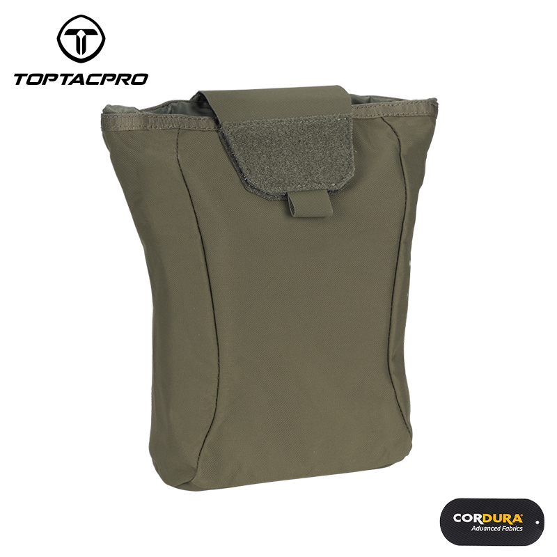 TOPTACPRO Tactical MOLLE Dump Pouch Drawstring Foldable Magazine Organizer Military Utility Pouch for Tactical Belt Mounted 500D Cordura Nylon 8520-IDOGEAR INDUSTRIAL