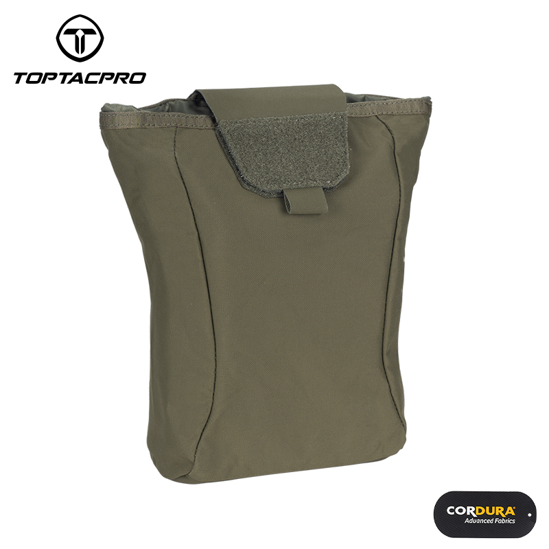TOPTACPRO Tactical MOLLE Dump Pouch Drawstring Foldable Magazine Organizer Military Utility Pouch for Tactical Belt Mounted 500D Cordura Nylon 8520-IDOGEAR INDUSTRIAL