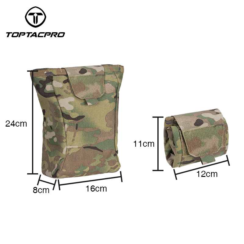 TOPTACPRO Tactical MOLLE Dump Pouch Drawstring Foldable Magazine Organizer 8520