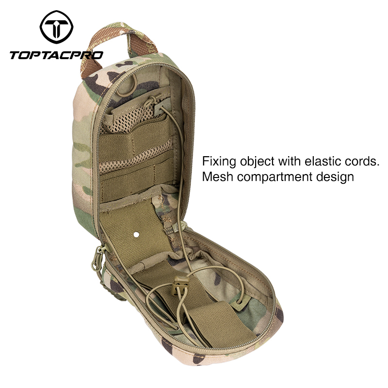 TOPTACPRO Removable Tactical Medical Pouch Rip-away MOLLE IFAK Pouch for Camping Traveling 8521