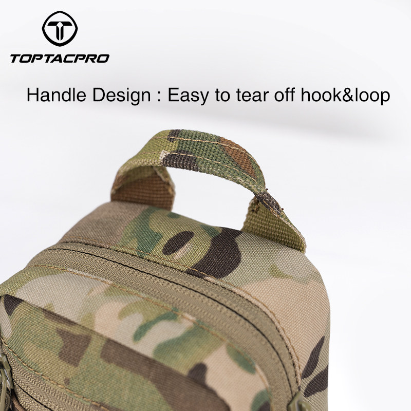 TOPTACPRO Removable Tactical Medical Pouch Rip-away MOLLE IFAK Pouch for Camping Traveling 8521