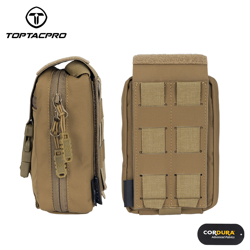TOPTACPRO Removable Tactical Medical Pouch Rip-away MOLLE IFAK Pouch for Camping Traveling 8521