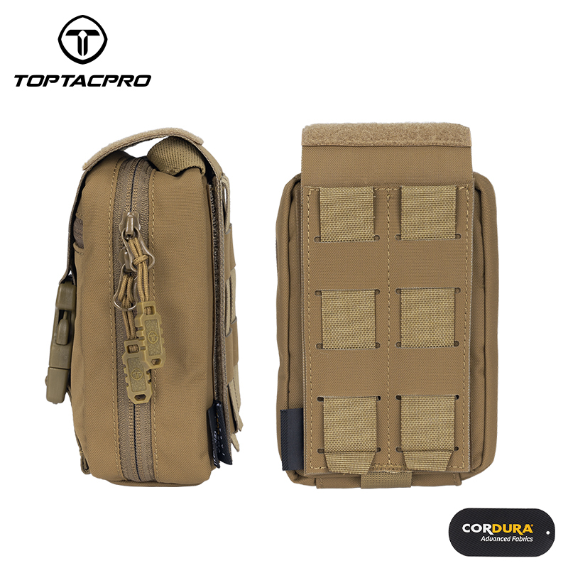 TOPTACPRO Removable Tactical Medical Pouch Rip-away MOLLE IFAK Pouch for Camping Traveling 8521