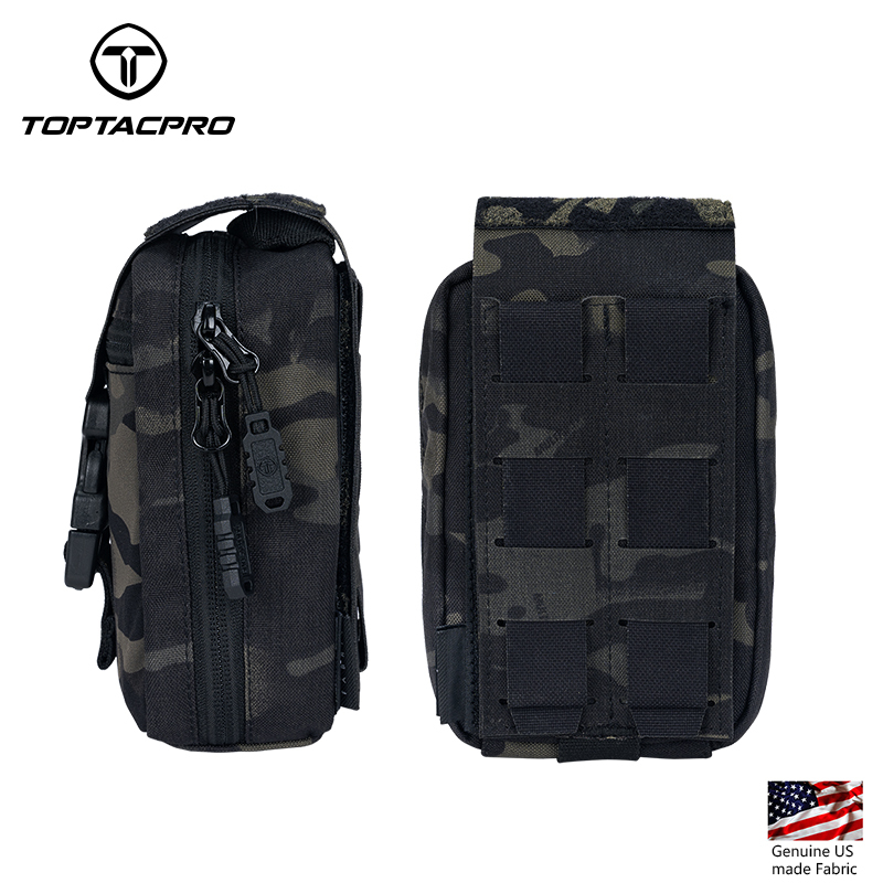 TOPTACPRO Removable Tactical Medical Pouch Rip-away MOLLE IFAK Pouch for Camping Traveling 8521