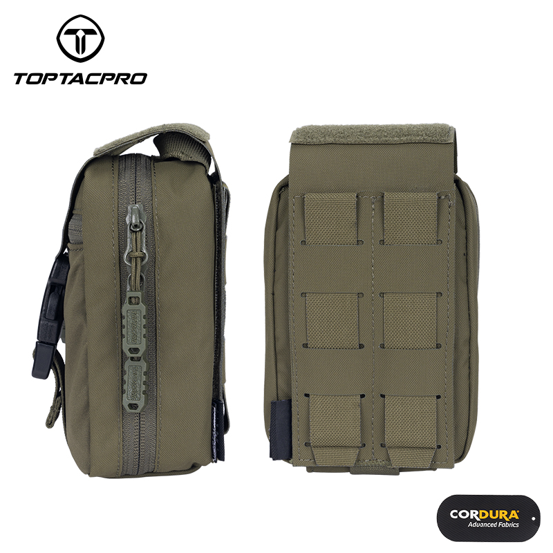 TOPTACPRO Removable Tactical Medical Pouch Rip-away MOLLE IFAK Pouch for Camping Traveling 8521