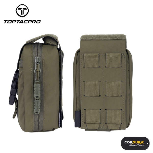 TOPTACPRO Removable Tactical Medical Pouch Rip-away MOLLE IFAK Pouch for Camping Traveling 8521