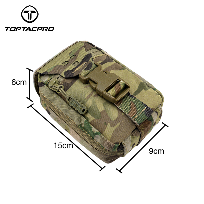 TOPTACPRO Removable Tactical Medical Pouch Rip-away MOLLE IFAK Pouch for Camping Traveling 8521
