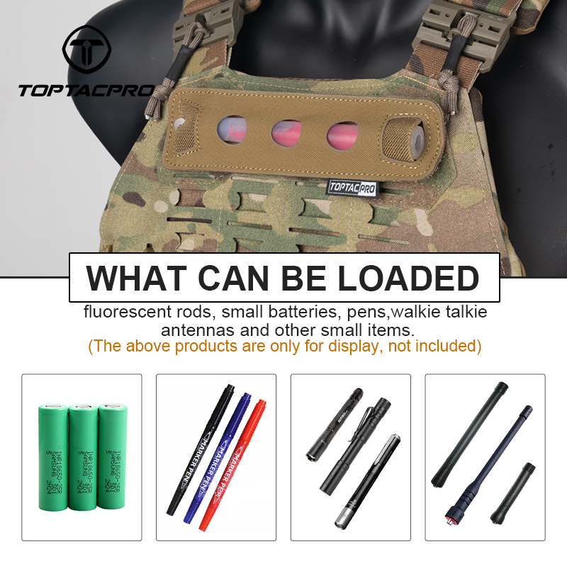 TOPTACPRO Tactical Glow Sticks Pouch Hook & Loop Light Sticks Bag 8523