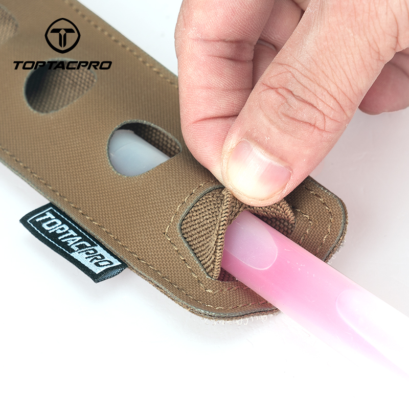 TOPTACPRO Tactical Glow Sticks Pouch Hook & Loop Light Sticks Bag 8523