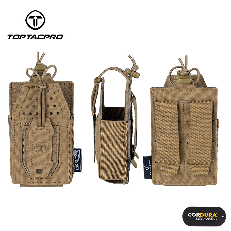 TOPTACPRO Tactical Radio Pouch Walkie Talkies Military Outdoor Lightweight Molle Pouch 8524
