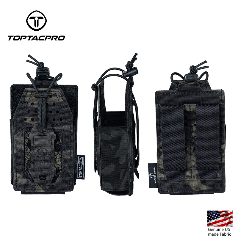 TOPTACPRO Tactical Radio Pouch Walkie Talkies Military Outdoor Lightweight Molle Pouch 8524