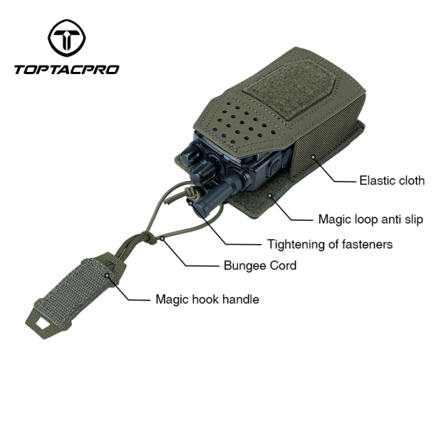 TOPTACPRO Tactical Radio Pouch Walkie Talkies Military Outdoor Lightweight Molle Pouch 8524