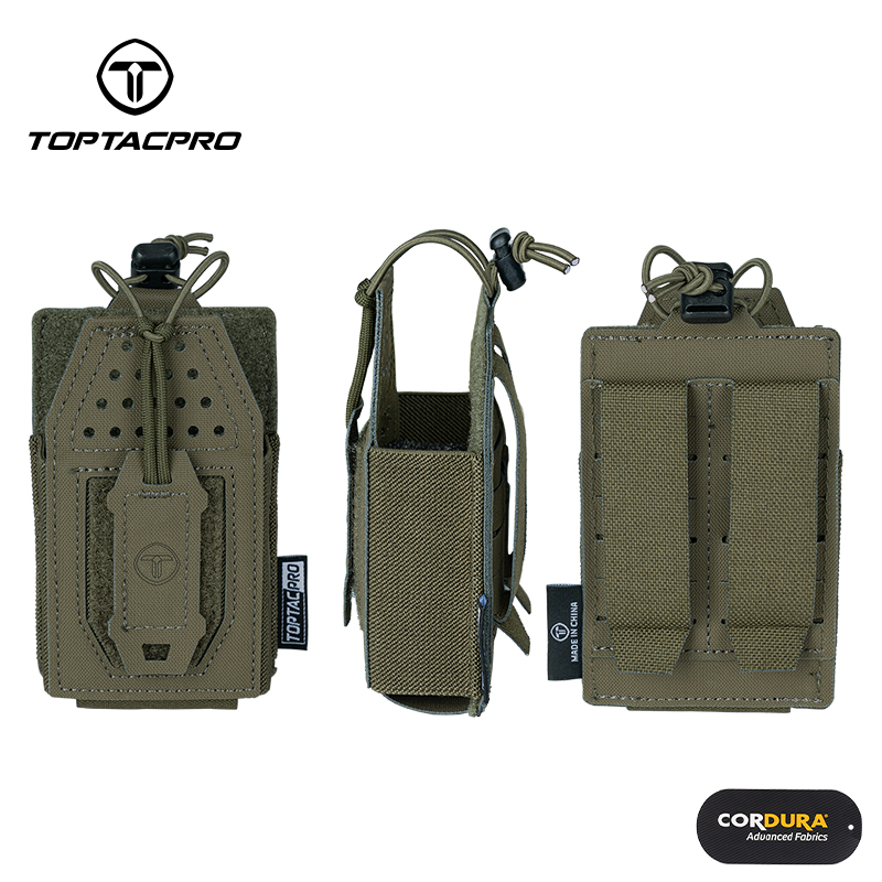 TOPTACPRO Tactical Radio Pouch Walkie Talkies Military Outdoor Lightweight Molle Pouch 8524