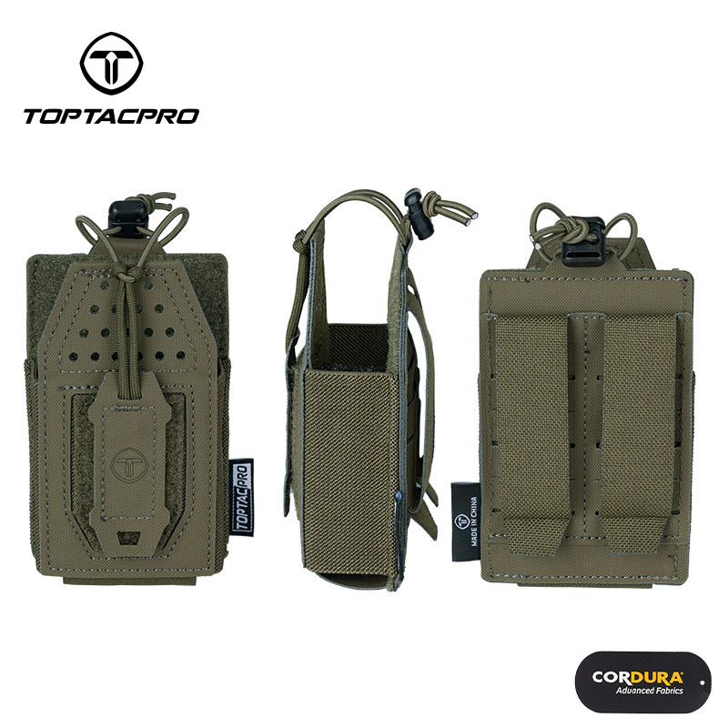 TOPTACPRO Tactical Radio Pouch Walkie Talkies Military Outdoor Lightweight Molle Pouch 8524