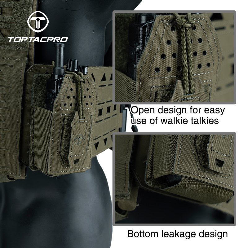 TOPTACPRO Tactical Radio Pouch Walkie Talkies Military Outdoor Lightweight Molle Pouch 8524