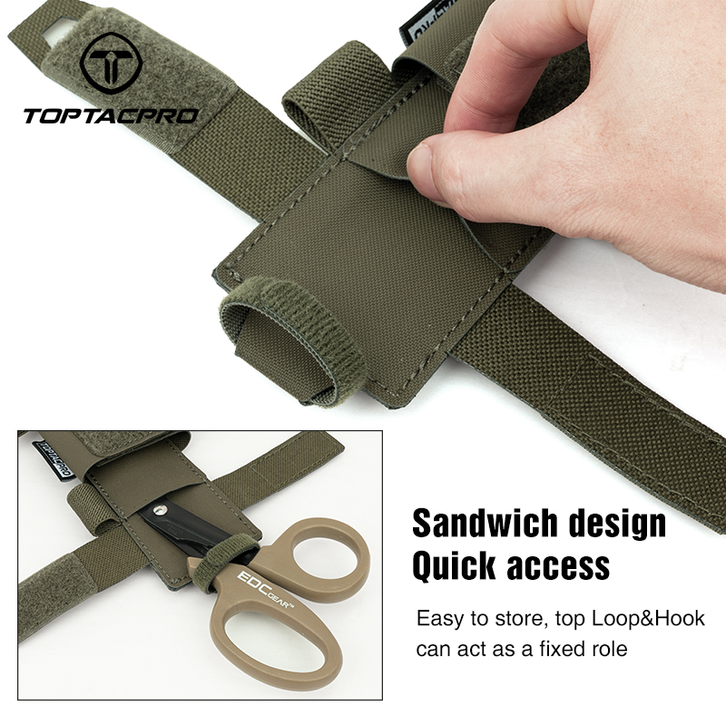 TOPTAPRO Tactical Tourniquet Pouch Holder TQ Tourniquet Case&Trauma Medical Shear Pouch 8525
