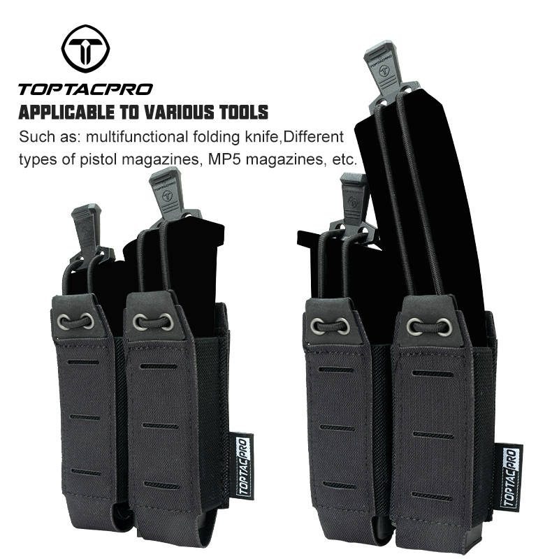 TOPTACPRO Tactical Double Mag Pouch for 9mm MOLLE 8526