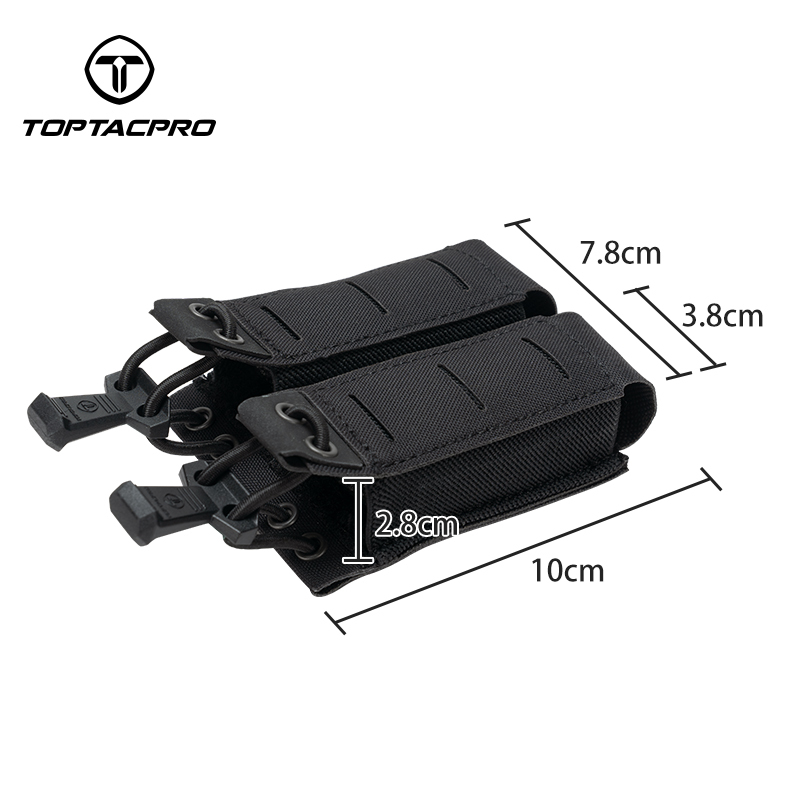 TOPTACPRO Tactical Double Mag Pouch for 9mm MOLLE 8526