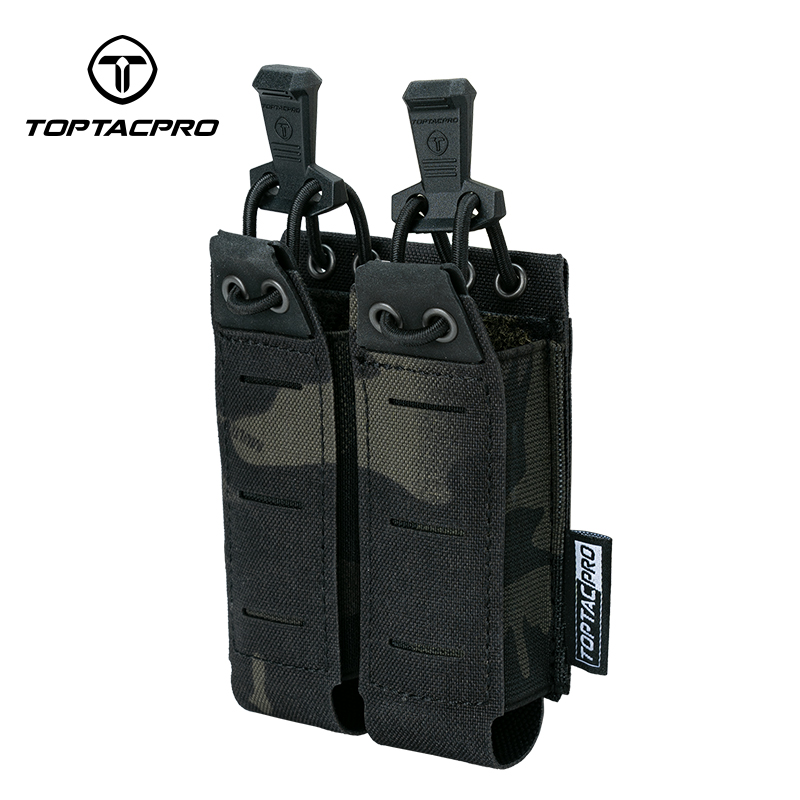 TOPTACPRO Tactical Double Mag Pouch for 9mm MOLLE 8526