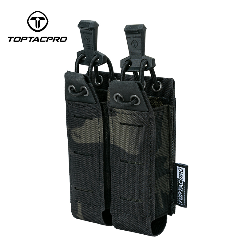 TOPTACPRO Tactical Double Mag Pouch for 9mm MOLLE 8526