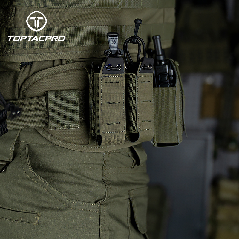 TOPTACPRO Tactical Double Mag Pouch for 9mm MOLLE 8526