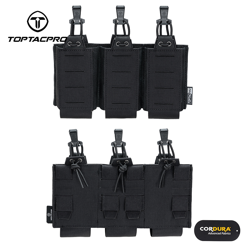 TOPTACPRO Tactical Triple Mag Pouch for 556 Mag MOLLE Pouch Carrier Holder 8528