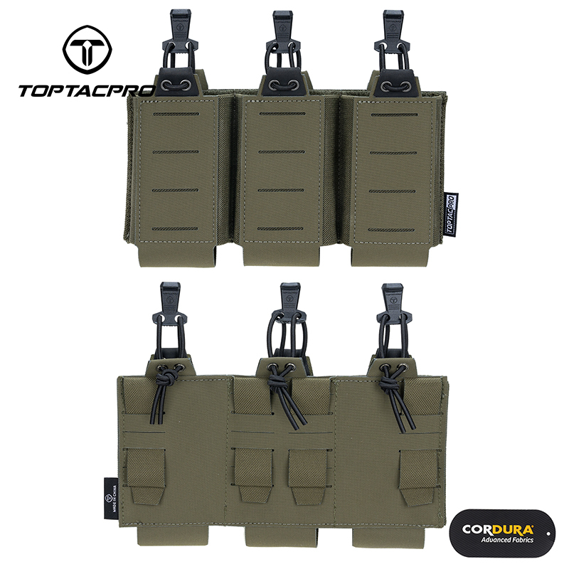 TOPTACPRO Tactical Triple Mag Pouch for 556 Mag MOLLE Pouch Carrier Holder 8528