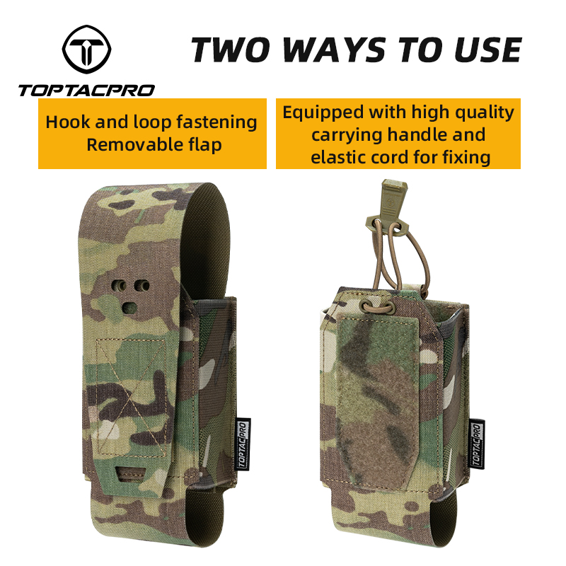 TOPTACPRO Outdoor Double Storage Pouch MOLLE Removable 8530