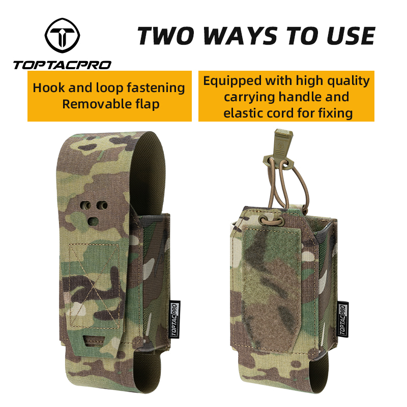 TOPTACPRO Outdoor Double Storage Pouch MOLLE Removable 8530
