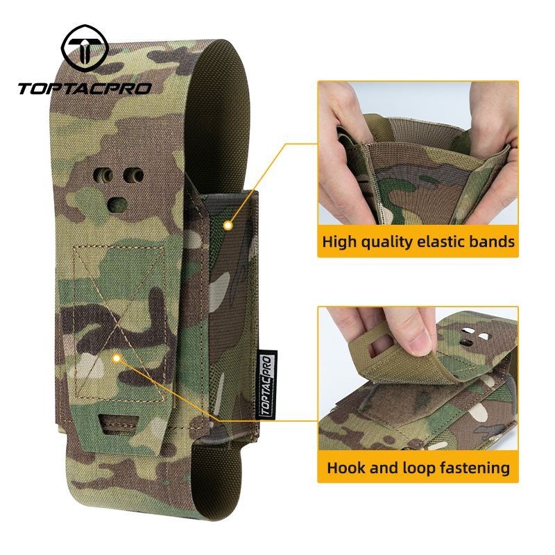 TOPTACPRO Outdoor Double Storage Pouch MOLLE Removable 8530