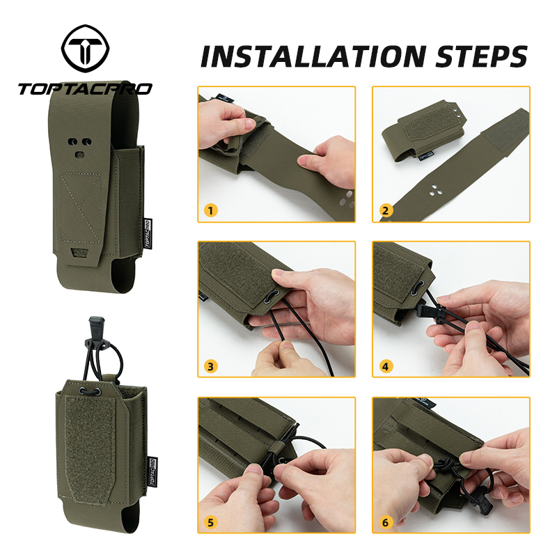 TOPTACPRO Tactical Double Mag Pouch Removable MOLLE for 5.56/5.45 Mag 8530