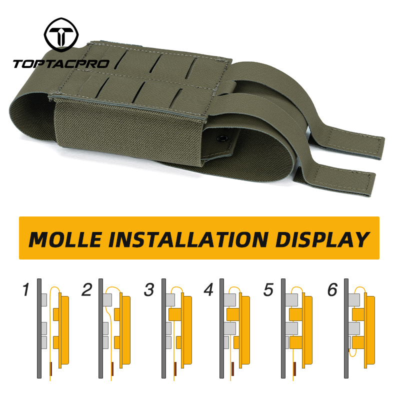 TOPTACPRO Tactical Double Mag Pouch Removable MOLLE for 5.56/5.45 Mag 8530