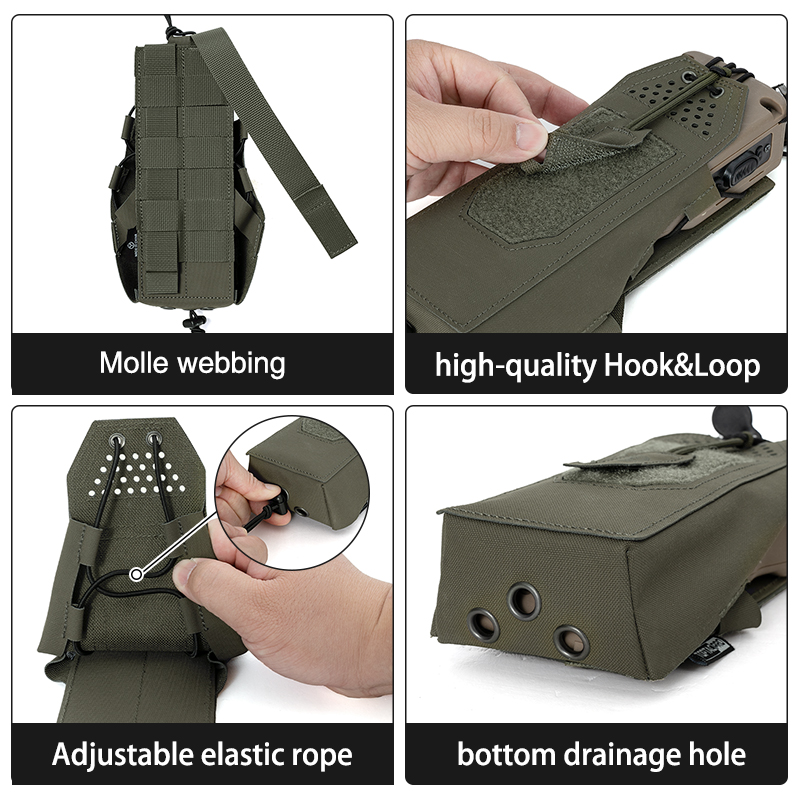 TOPTAPRO Tactical Radio Pouch for PRC148/152 MOLLE Walkie Talkies Radio Holder 8533