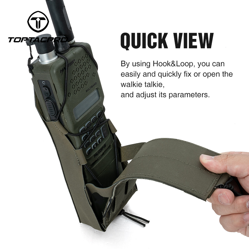 TOPTAPRO Tactical Radio Pouch for PRC148/152 MOLLE Walkie Talkies Radio Holder 8533