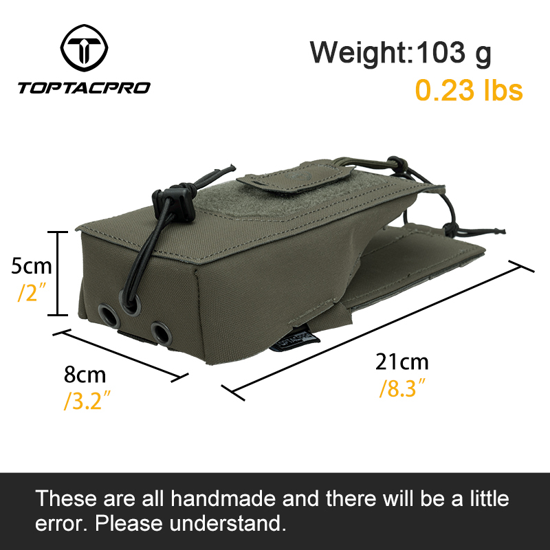 TOPTAPRO Tactical Radio Pouch for PRC148/152 MOLLE Walkie Talkies Radio Holder 8533