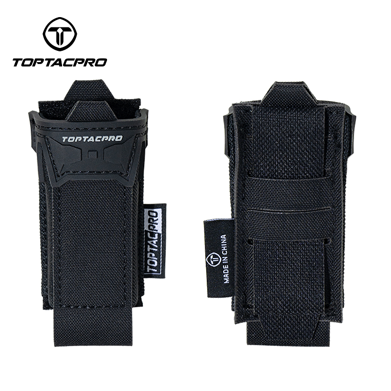 TOPTACPRO Tactical Single Mag Pouch 9mm Holder Cordura LSR MOLLE Strap 8536