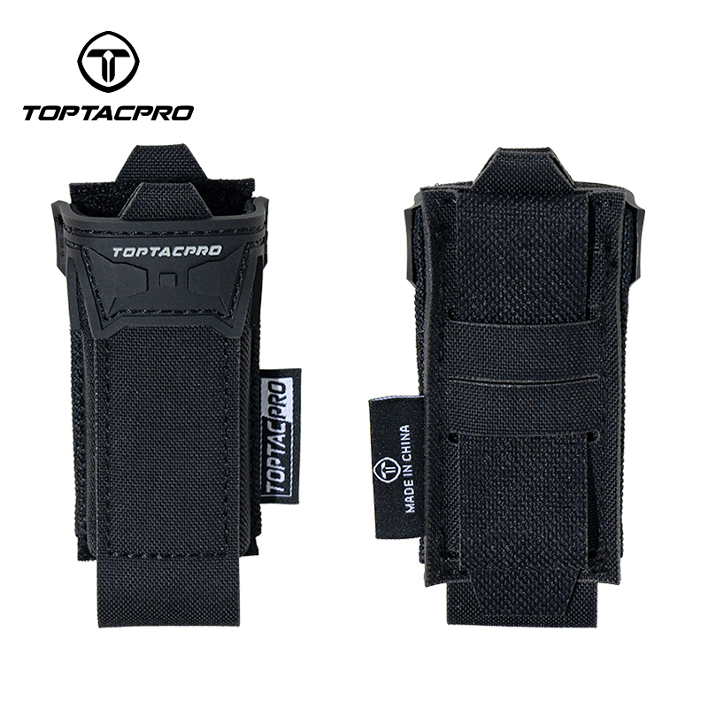 TOPTACPRO Tactical Single Mag Pouch 9mm Holder Cordura LSR MOLLE Strap 8536