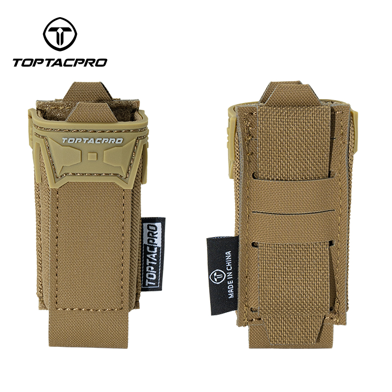 TOPTACPRO Tactical Single Mag Pouch 9mm Holder Cordura LSR MOLLE Strap 8536