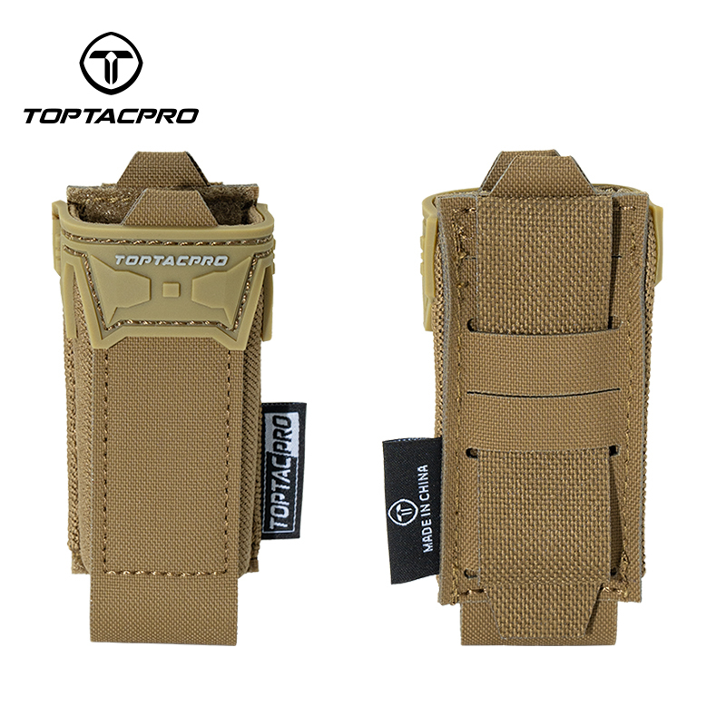 TOPTACPRO Tactical Single Mag Pouch 9mm Holder Cordura LSR MOLLE Strap 8536