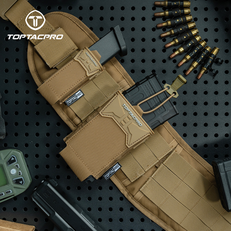 TOPTACPRO Tactical Single Mag Pouch 9mm Holder Cordura LSR MOLLE Strap 8536
