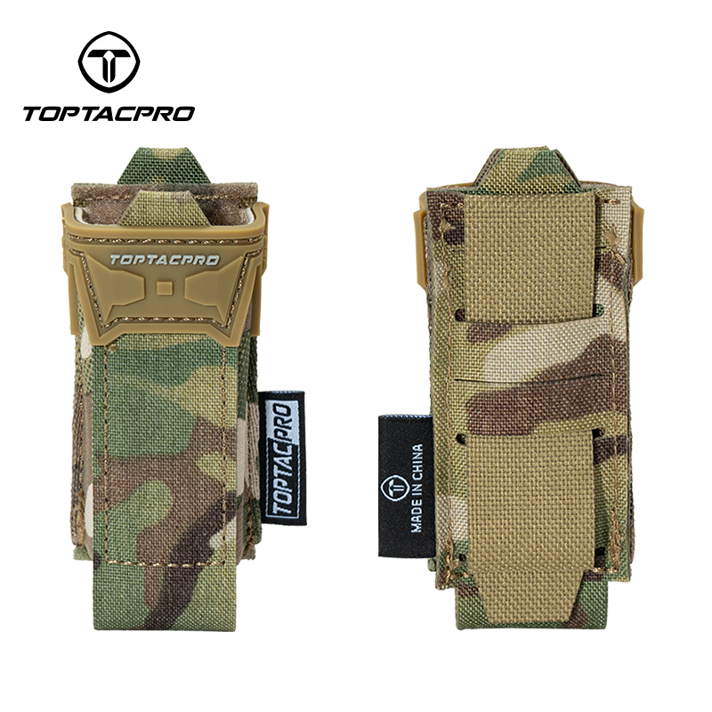 TOPTACPRO Tactical Single Mag Pouch 9mm Holder Cordura LSR MOLLE Strap 8536